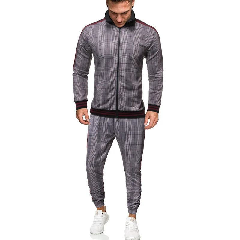 

2020 Autumn And Winter New Style Men 3D Digital Printing Leisure Suit Fashion Youth Slim Fit Two-Piece Set Tz07