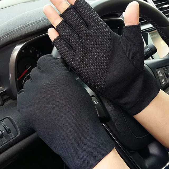 Модные мужские перчатки для вождения с сенсорным экраном, летние тонкие хлопковые перчатки для занятий спортом на открытом воздухе, фитнесом, велоспортом, солнцезащитными перчатками B94 - Цвет: B93 Black