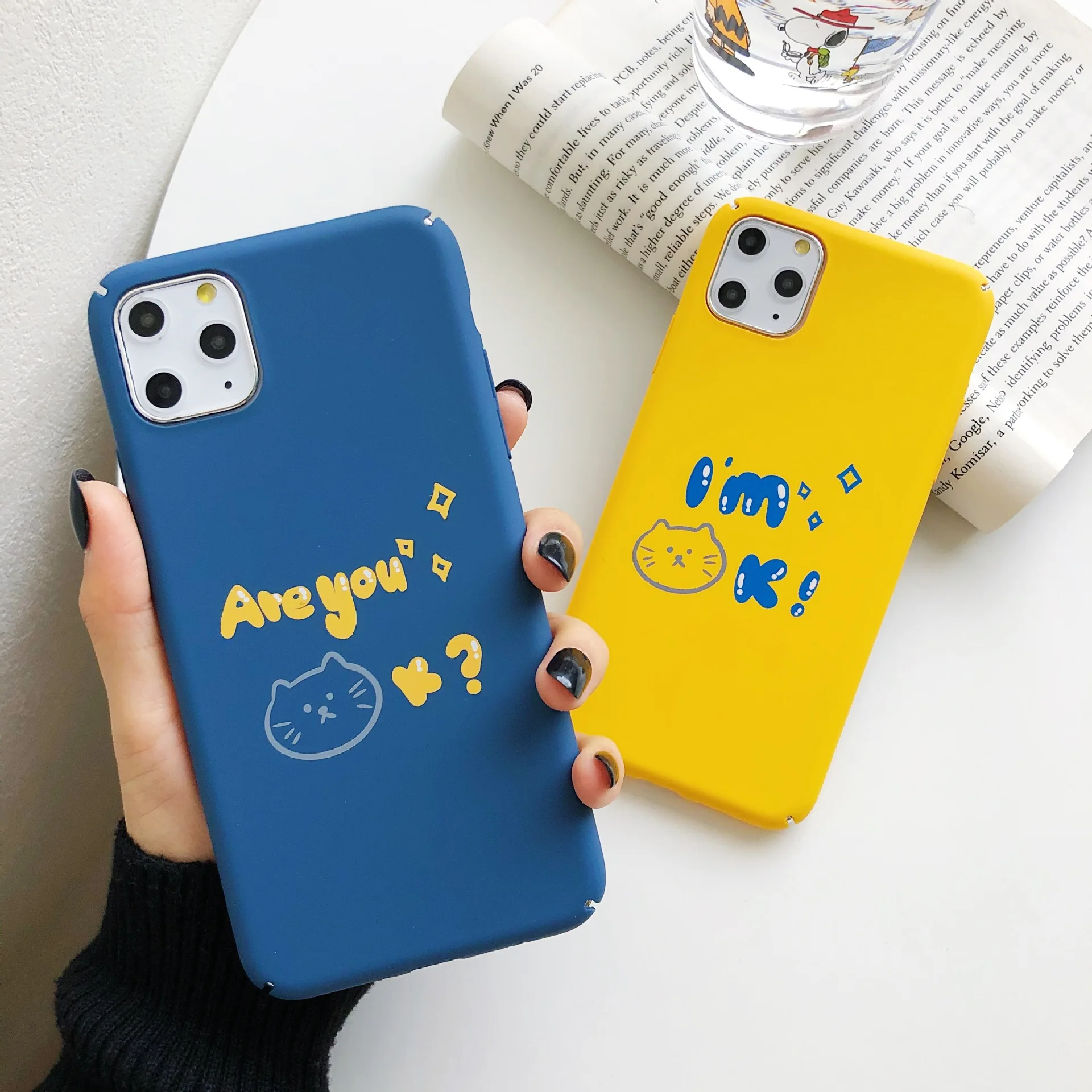 Cute Cartoon Funny Cat Korean Phone Case For iPhone 11 Pro Max X Xs XR Xsmax 7 Puls 6 6S 8 Cases Hard PC Cover |