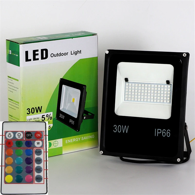 

20PCS Led Flood Light Outdoor Spotlight Floodlight IP65 Wall Washer Waterproof RGB 20W 30W 50W Lamp Reflector Garden 220V