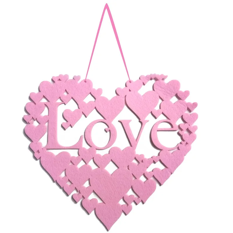 

Valentine's Day Decorative Hanging Ornaments Non-woven Fabrics Letter Decorations for Wedding Birthday Party Wall Window Decor.