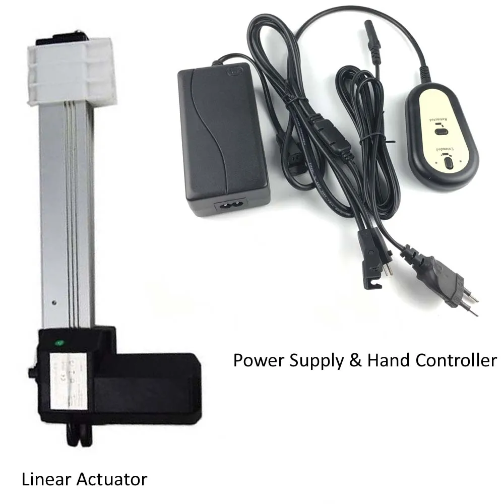 

12V DC Electric Linear Actuator Stroke 25mm-1000mm Thrust 4000N/400kg Speed 5mm/s 20mm/s 35mm/s + Power Supply + Hand Controller