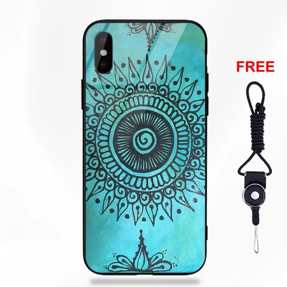 Мандала для Galaxy S8 S9 Plus для Redmi 5 Note 5A 6 huawei Honor 7X P20 Lite mate 10 Pro закалённое стекло для мобильного телефона чехлы
