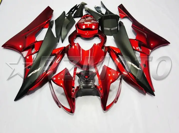 Новые ABS полные комплекты обтекателей подходят для YAMAHA YZF-R6 2006 2007 Обтекатели набор YZF R6 06 07 литьевая форма холодный красный черный