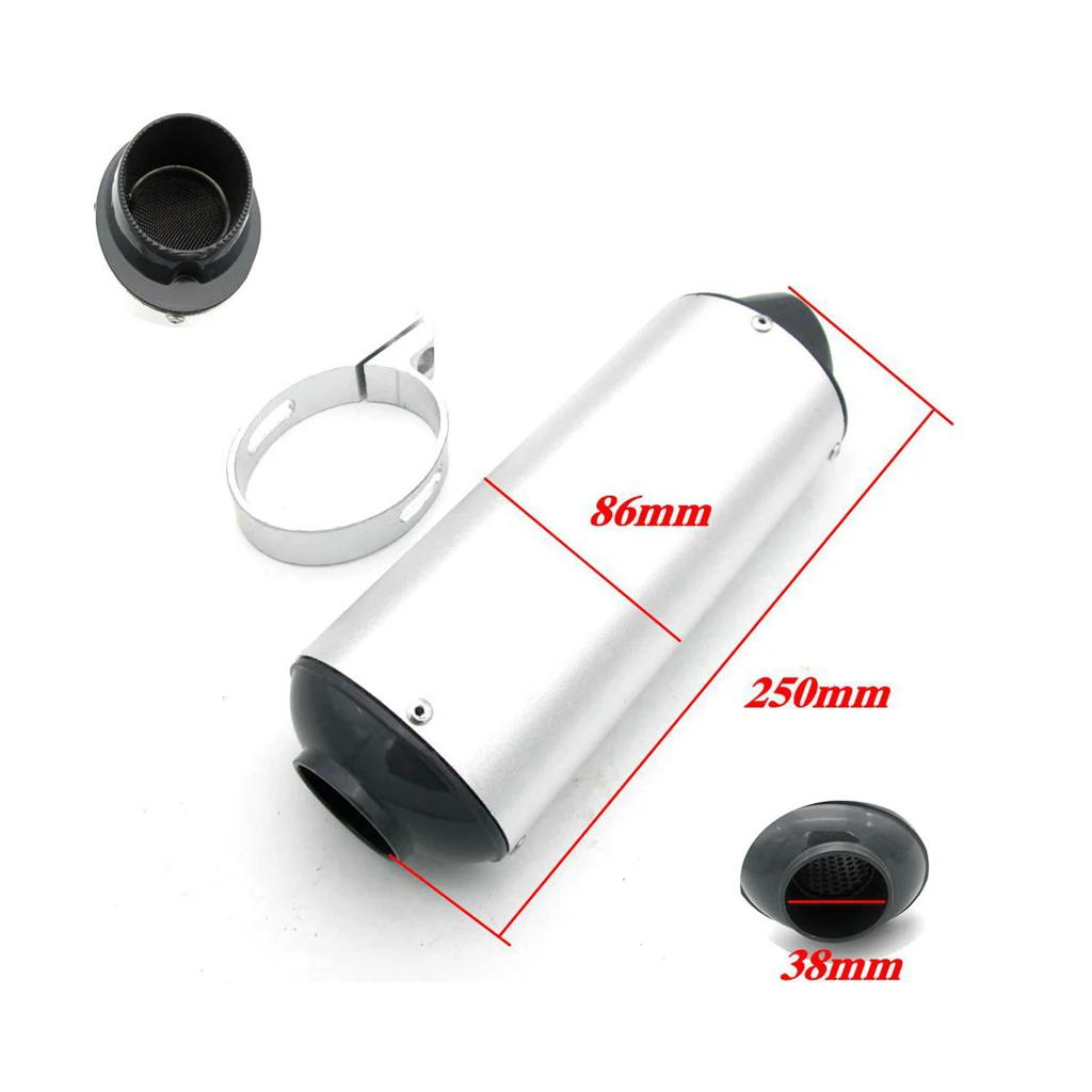 Aluminum Alloy 38mm Silencer Muffler Pipe Exhaust with Clamp for 125 140 150cc PIT Trail Dirt Bike