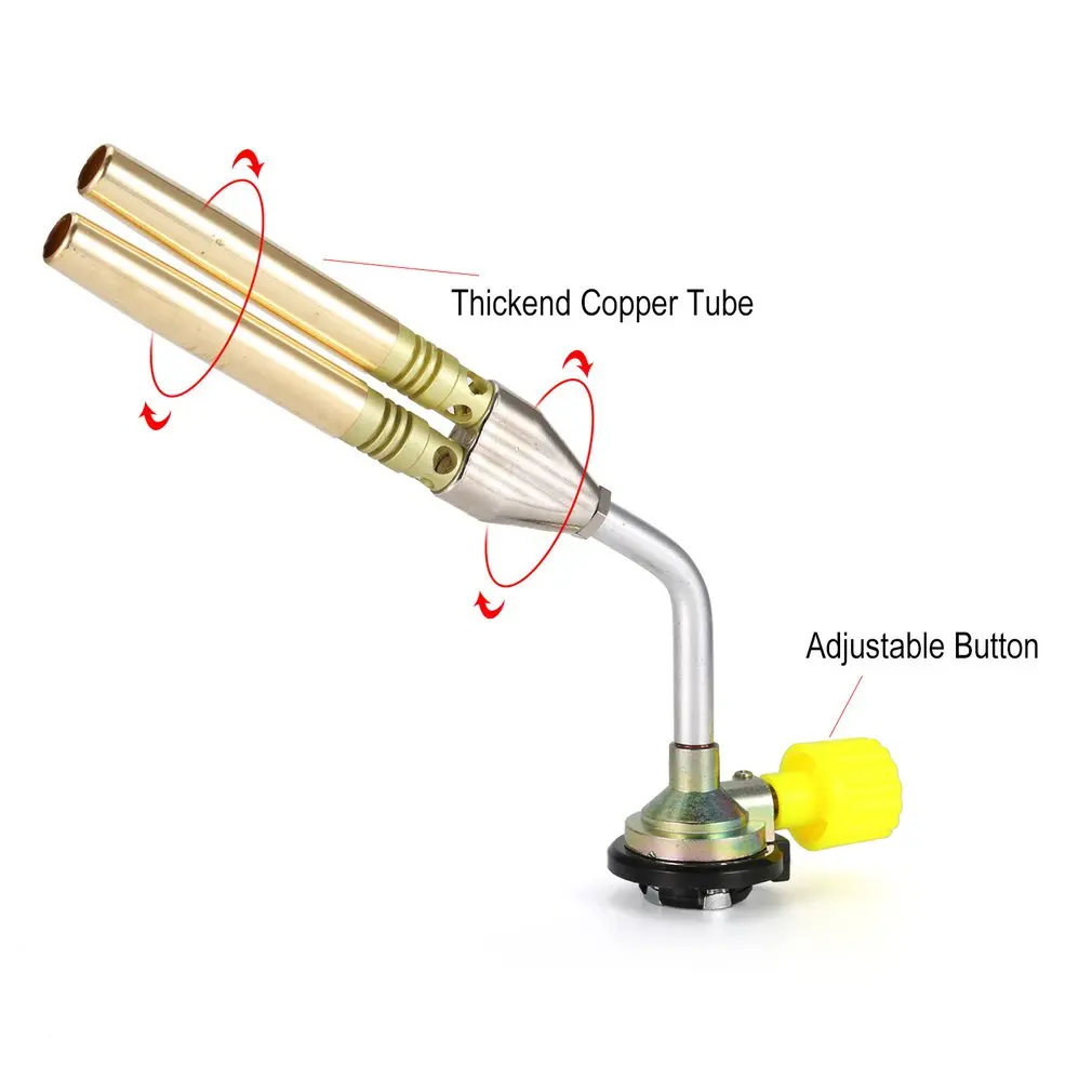 Ручное зажигание Открытый Кемпинг переносной медный двойной пламенный бутан горелки газовый пистолет фонарь сварочный Утюг Барбекю Инструменты для приготовления пищи