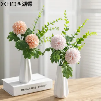 

Ins Fake Flower Living Room Decoration Simulation Flower Ceramic Vase Suit for Wedding Home Garden Office Party Decoration