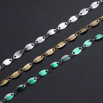 

1 Meter Stainless Steel 4mm Width Horse Eye Soldered Handmade Chains Wholesale Drop Shipping Necklace Bracelets Making