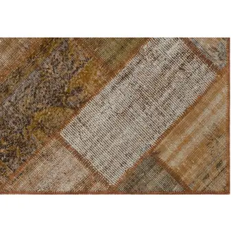 

Handmade Brown Vintage Overdyed Patchwork Area Rug 120x180 Cm-3'11''X5'11''