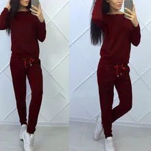 Женские спортивные костюмы, спортивный костюм, модный Женский Повседневный Спортивный Топ с длинным рукавом+ длинные штаны, комплект# C