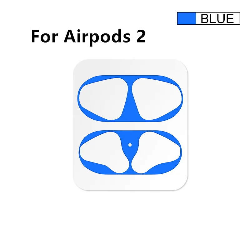 Защита от пыли для Apple Airpods 1 Bluetooth наушники металлические для Airpods 2 Air Pods беспроводные наушники зарядная коробка для наушников - Цвет: blue for airpods 2