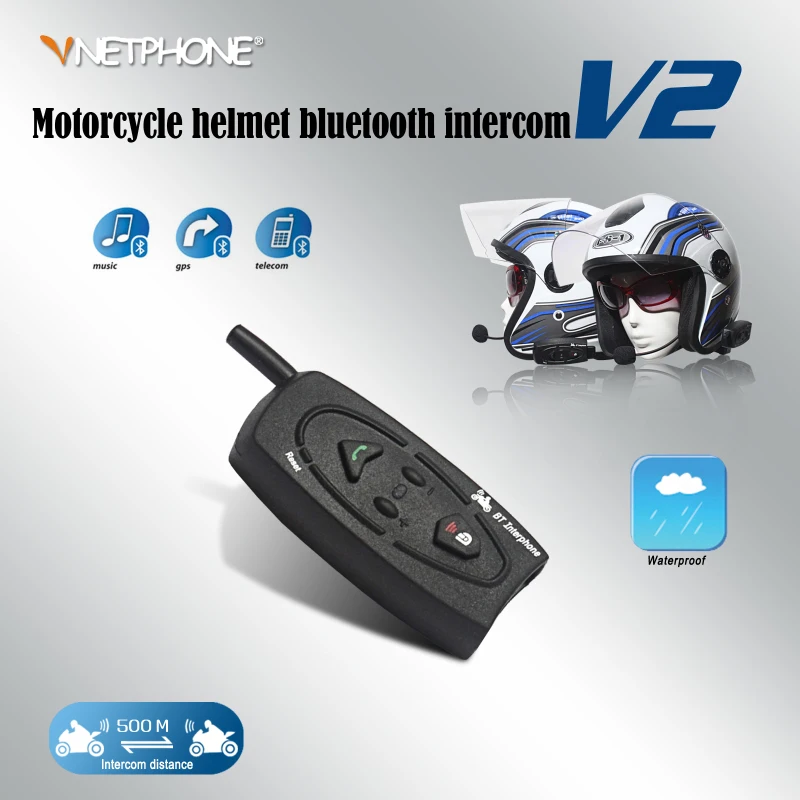 Мотоциклетный шлем Bluetooth гарнитура VNETPHONE V2-500 Интерком Беспроводная связь 500 м Bluetooth Интерком Skier MOTO
