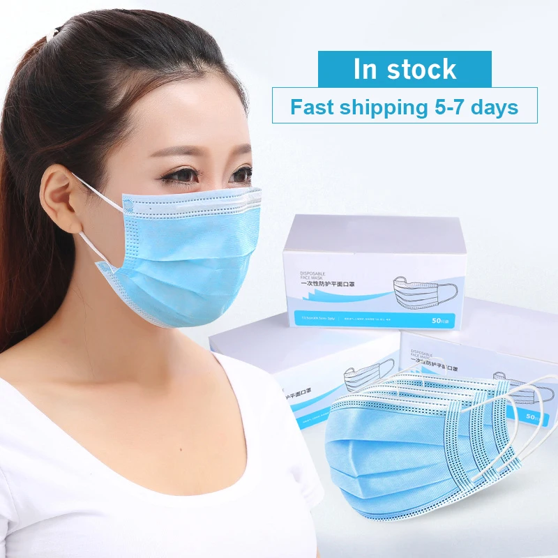 

20 Pcs Dust Protection Masks Disposable Face Mouth Filtration Bacteria Proof 2020 Flu Anti-Dust 3 Filter Against Ship 24hrs