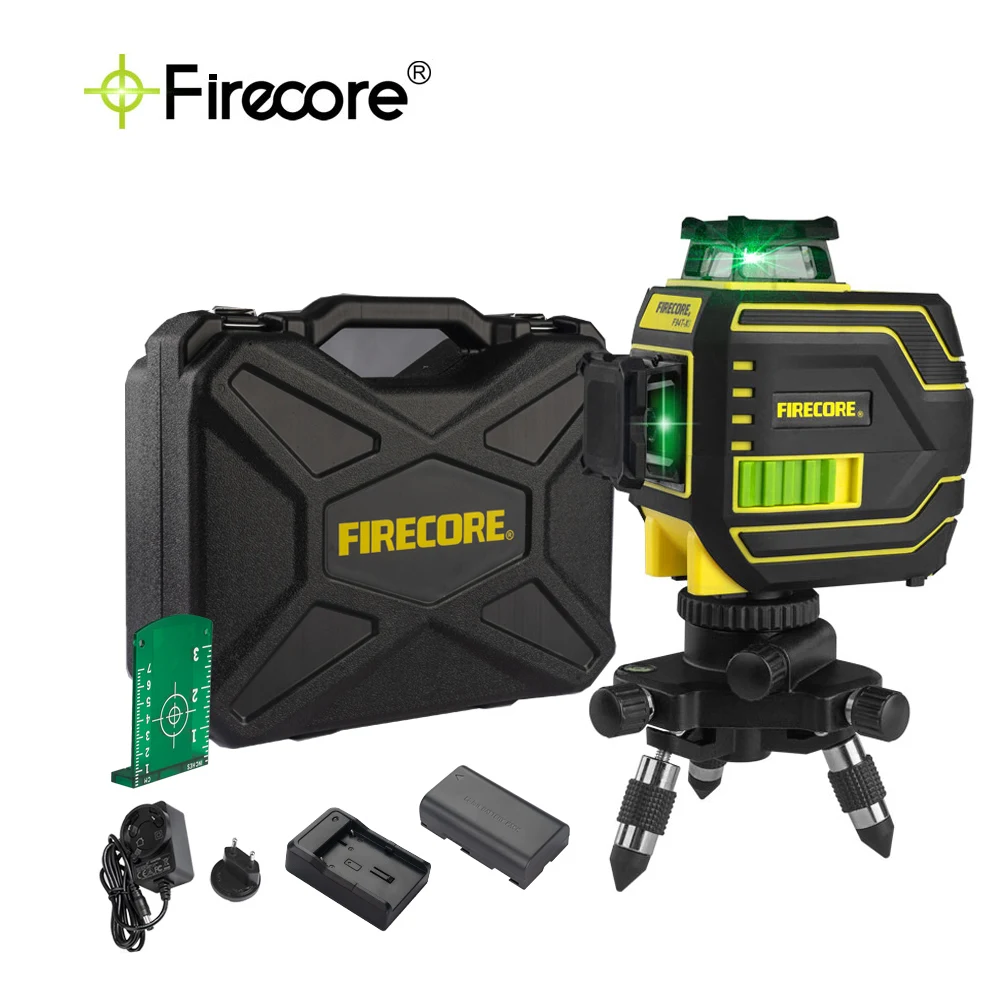 FIRECORE F94T-XG Laser Nivel 3D 12 Lines Professional Green Level Cross Line Self-Leveling With Mini Tripod Li-Ion Battery | Инструменты