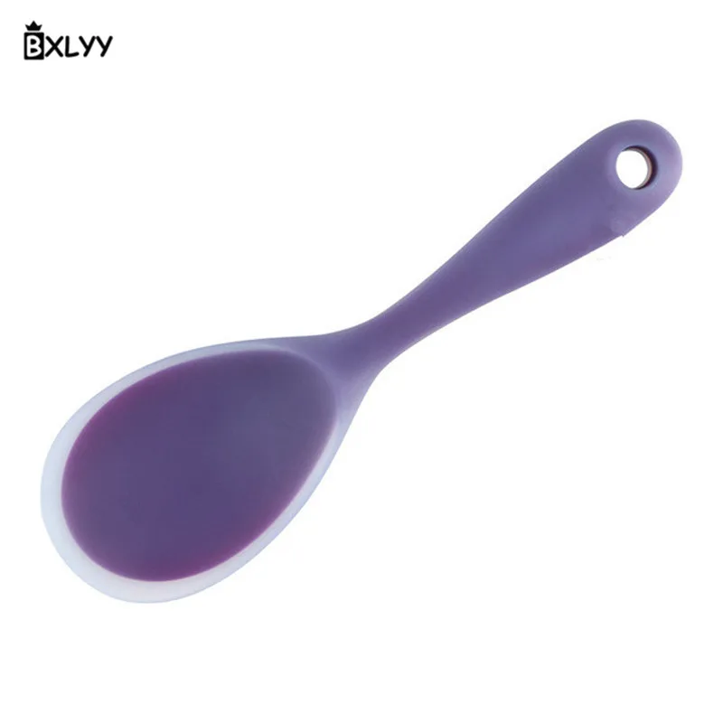 Фиолетовый BXLYY силиконовая ложка для риса кухонный гаджет суши ложка для риса домашние декоративные предметы кухонная утварь аксессуары ложка для риса. 75z - Цвет: Фиолетовый