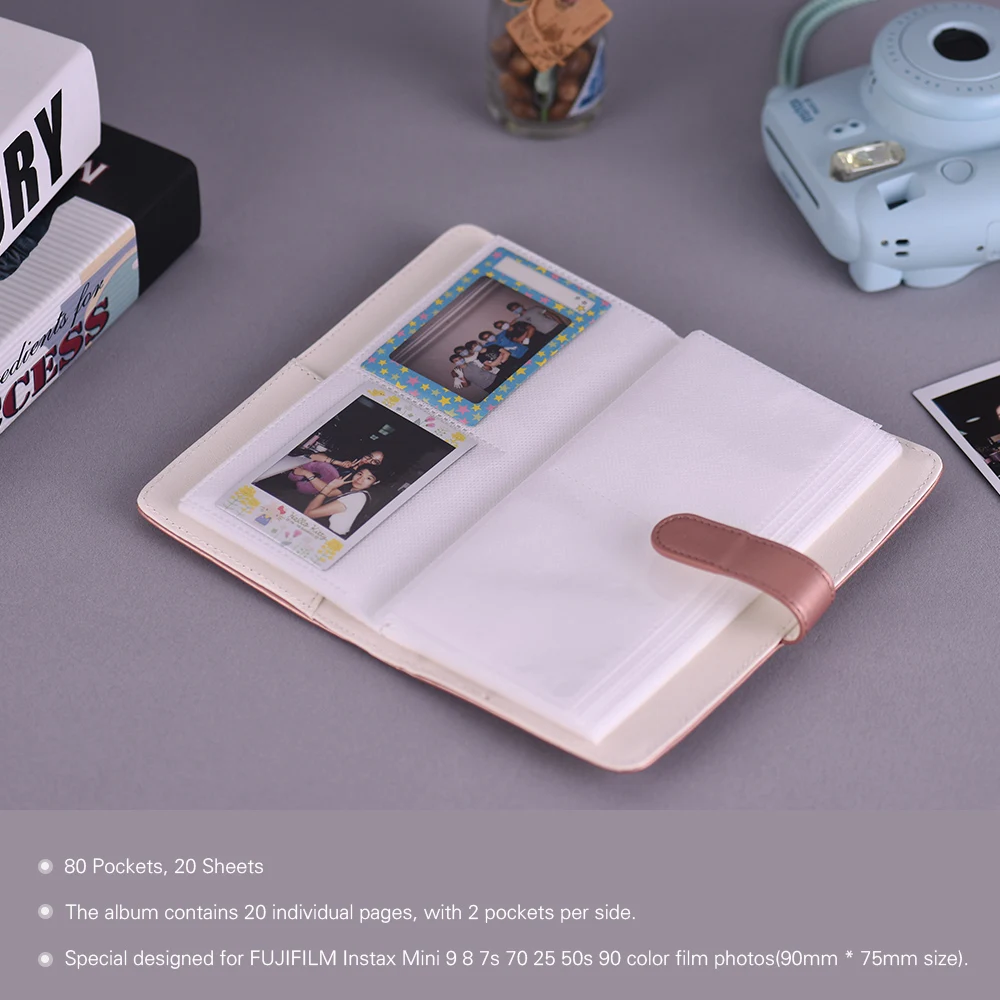 80 карманов мини фотографии альбом 4 цвета для Fujifilm Instax Mini 9 8 7s 70 25 50s цветная пленка фотобумага для подарка на день рождения