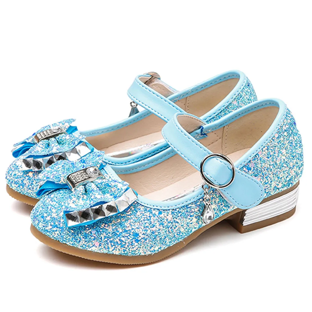 Милая обувь принцессы для маленьких девочек; детская обувь на плоской подошве с украшением в виде кристаллов; Детская школьная повседневная обувь с блестками; нарядная обувь принцессы для девочек