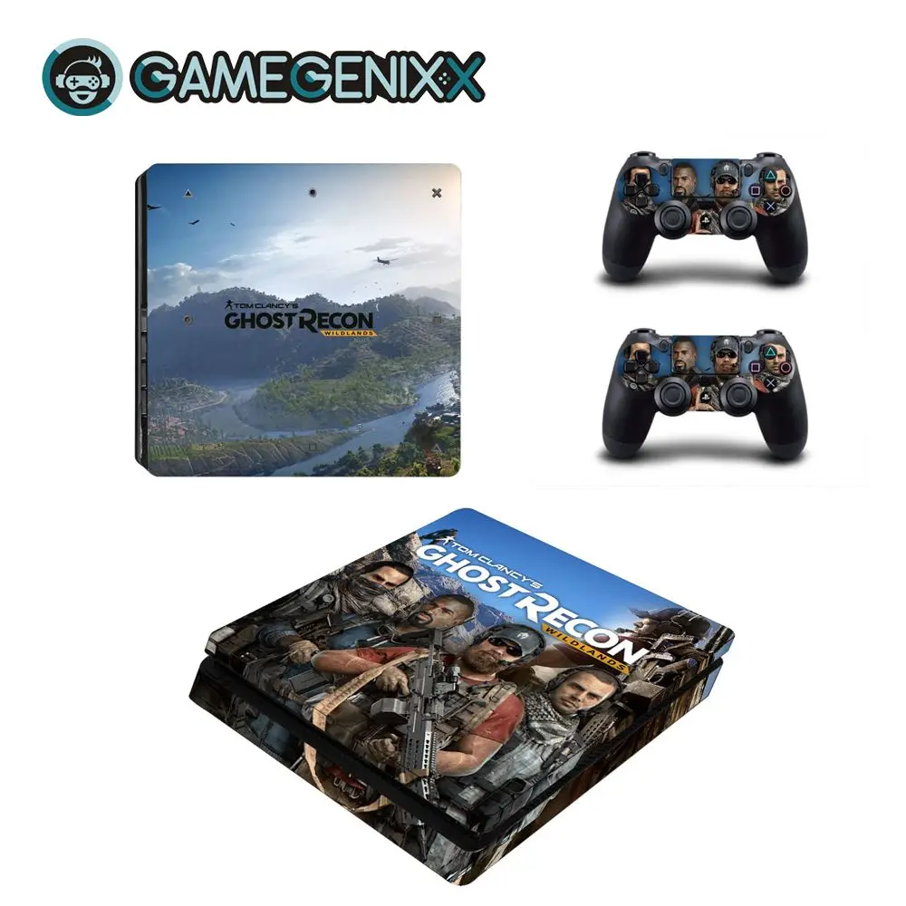 Наклейка на кожу GAMEGENIXX защитный винил наклейка для PS4 тонкая консоль и 2 контроллера-Ghost Recon