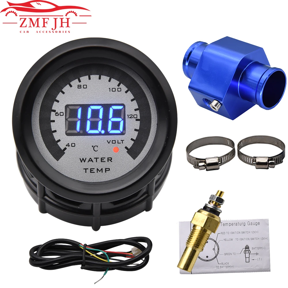52mm2In1CarRacingDigitalVoltageWaterTemperatureGauge40140
