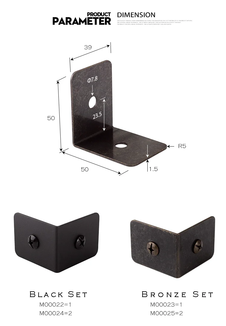 Черный и бронзовый цвет варианты железный металлический угловой кронштейн протектор с бесплатными винтами для стола или шкафа верхней панели ноги и т. Д