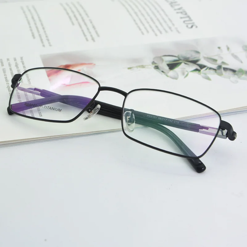 Pure Titanium Business Myopia Eye Frame Full Frame Ultra Light Men's Temperament Stable Reading Glasses Frame Large Frame