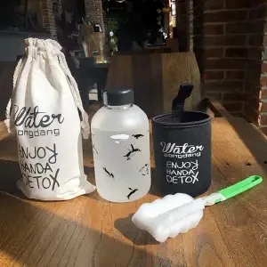 Whale Cup 600ML Frosted Glass Mup Leak-Proof Fashion Mineral Water Bottles  Drinkware Camping Travel Easy to Carry Sport Bottle D5