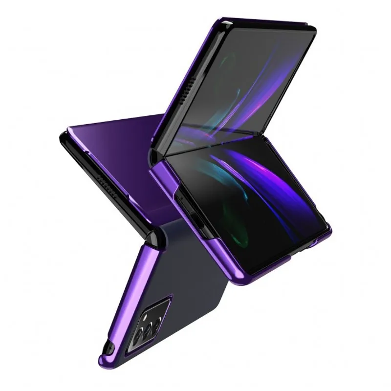 Mirror Case For Samsung Galaxy Z Fold 2 5G W21 W20 Plating Smart Flip PU Leather Kickstand Shockproof Phone Cover For Z Fold 2