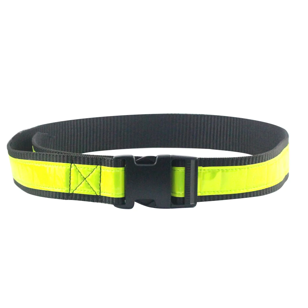 

Unisex Hiking Sports Soft Camping Life Saving Buckle Adjustable Waist Belt Reflective Strip Practical Outdoor Luminous Durable