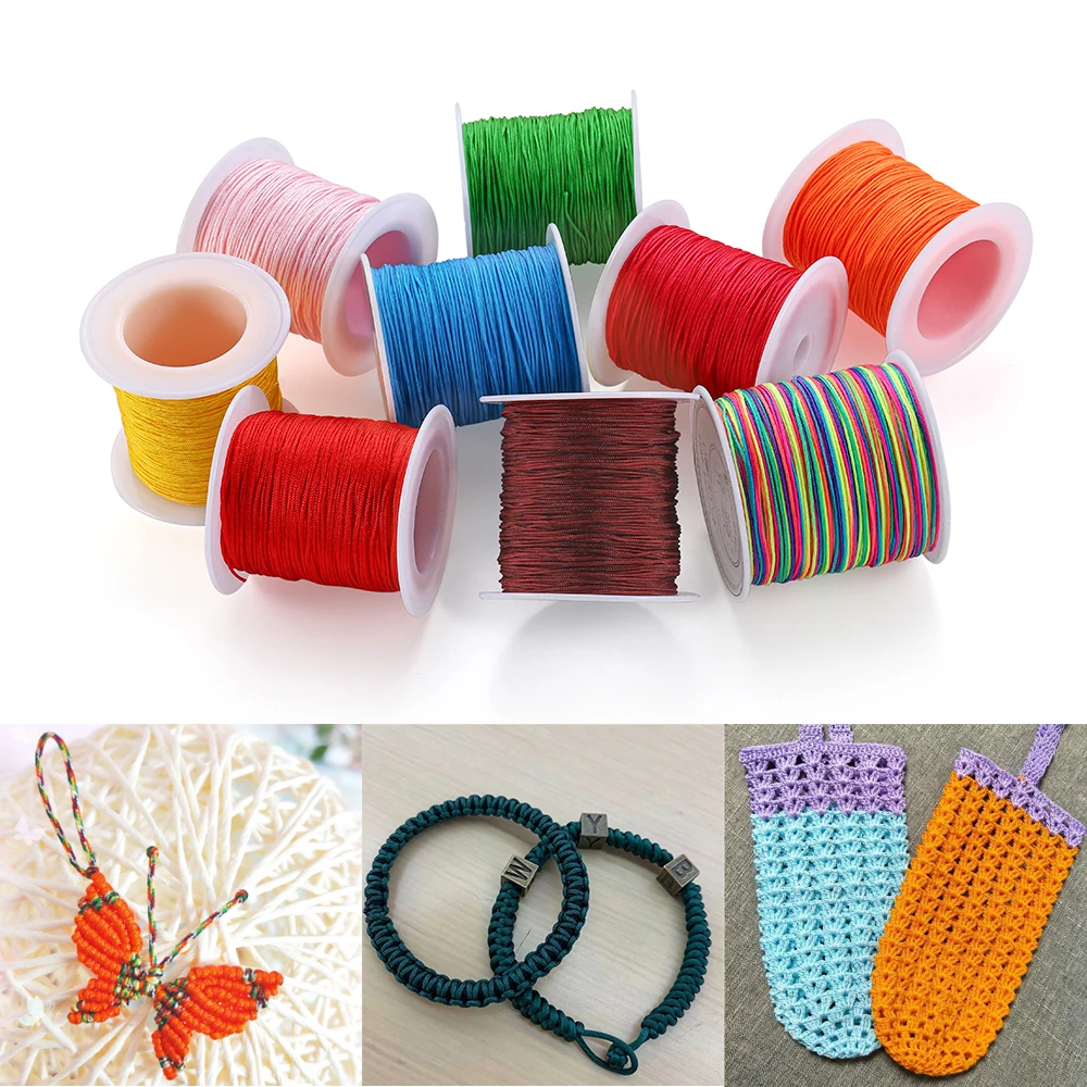 

50m/roll Nylon Cord Thread 30 Colors Cotton Cord For Diy Beading Braided Bracelet Jewelry Finding Making Accessories Supplies