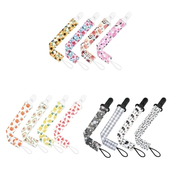

4 Pcs Baby Teether Pacifier Clip Chain Pacifier Nipple Holder For Baby Feeding A2UB