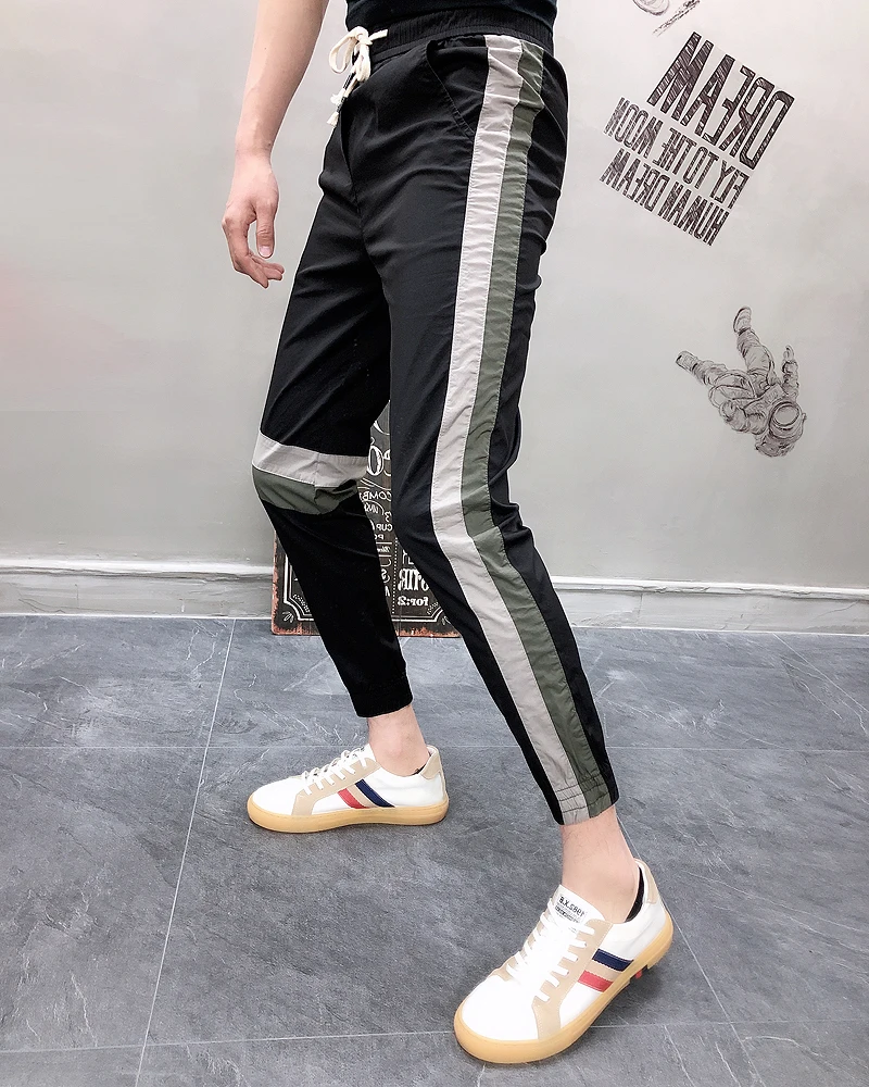 Zomer в стиле «хип-хоп» Повседневное Tactische Broek джоггеры Broek Heren Цвет Блок Лоскутные Брюки карго шаровары, штаны для бега, Broek, уличная Mannelijke