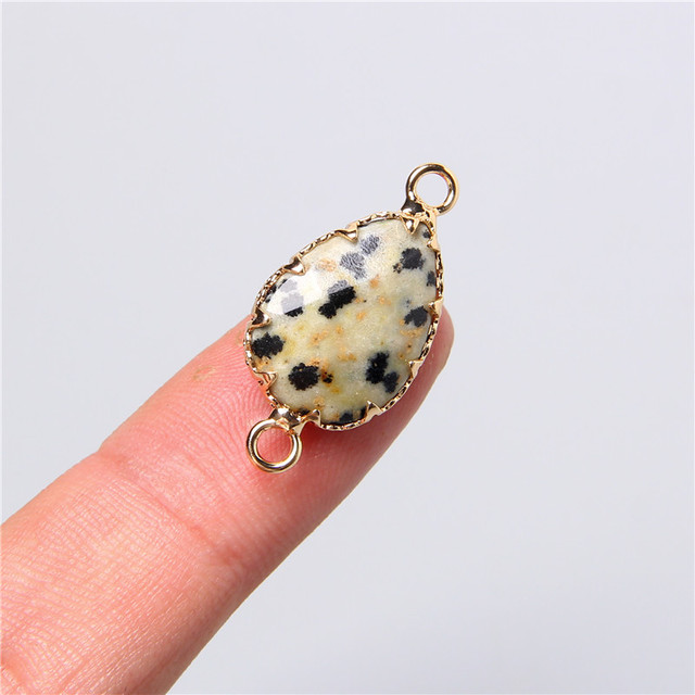 2 Hole Natural Crystal Gem Stone Connector Pendant Charm For Diy Necklace Earring Bracelet Jewelry Making 5pcs 26-13mm
