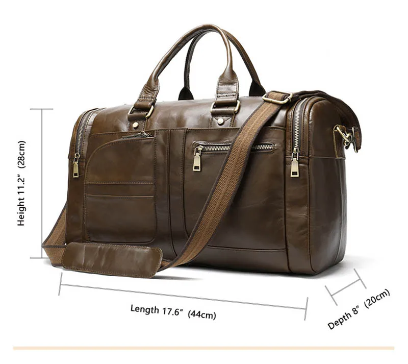 Genuine cow leather man duffel bag big capacity soft leather luggage travel bag business handbag for men women large weekend bag