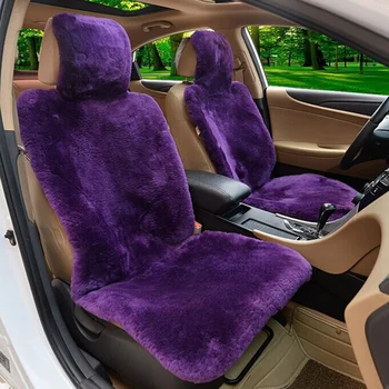 

1Pc Real Sheepskin Fur Car Seat Covers One Size Fit Most Purple (Universal Fit).