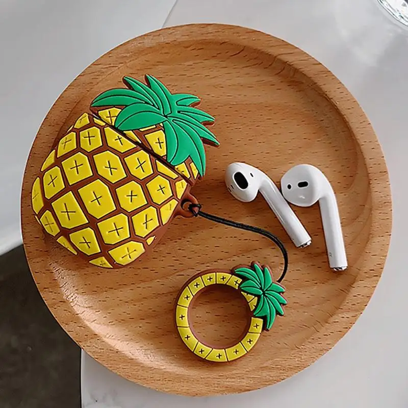 Милые 3D Pine apple наушники силиконовый защитный чехол для apple AirPods 1 2