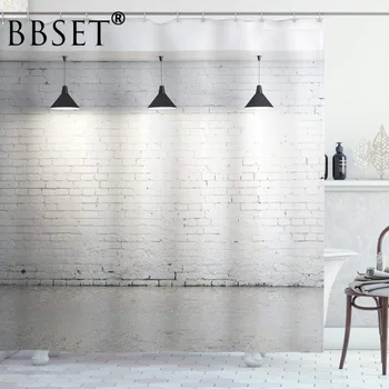 

Abstract Shower Curtain Brickwork Concrete Room Pattern Bathroom Curtain Polyester Bath Screen Waterproof Cortina De Bano