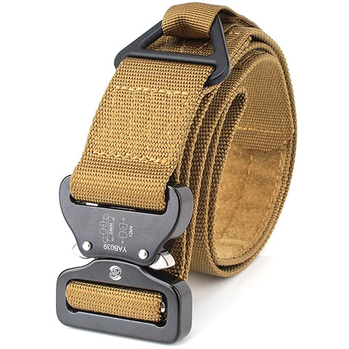 Belt-05-4.5-Brown Мужские тактические ремни Quick Release Knock Off толстый ремень военный армейский Пейнтбольный пояс сверхмощный нейлоновый пояс с металлической пряжкой - Цвет: Belt-05-4.5-Brown