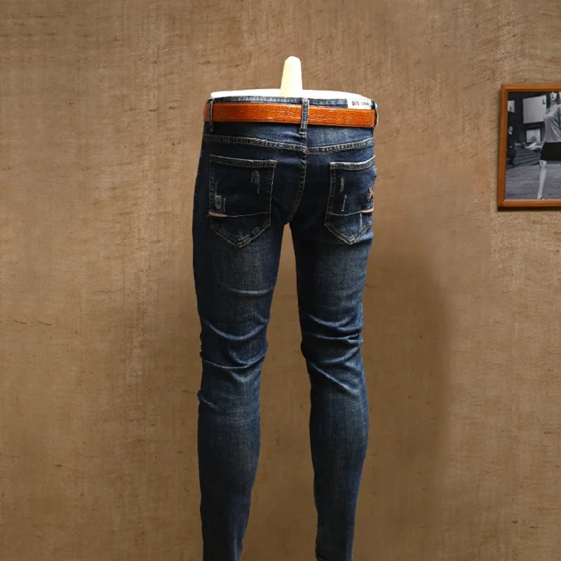 Fashion Mens Skinny Ripped Jeans Streetwear Blue dsq Jean Pants for Men PSMJ71 Fashion Mens Skinny Ripped Jeans Streetwear Blue dsq Jean Pants for Men PSMJ71