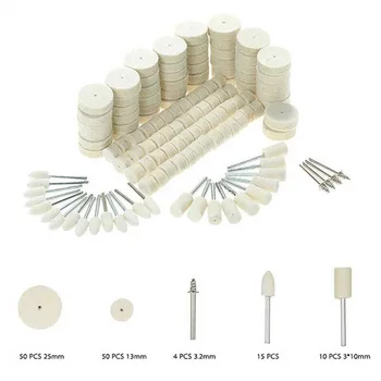 

Cleaning Polishing Pads Wool Iron Buffing Waxing Rotary Tool White Set