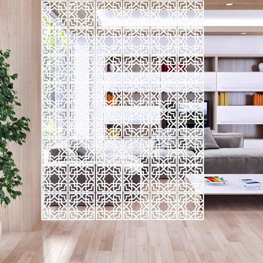 12 Piece European Wall Hanging Screen Modern Simple Living Room Divider Partition Folding Screen Curtain Home Decor 29x29cm