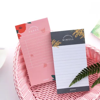 

Creative floral desktop memo pad 50 sheets check list Kawaii Stationery Cute Memo Pad Notepad Do List Check List Sticky Notes