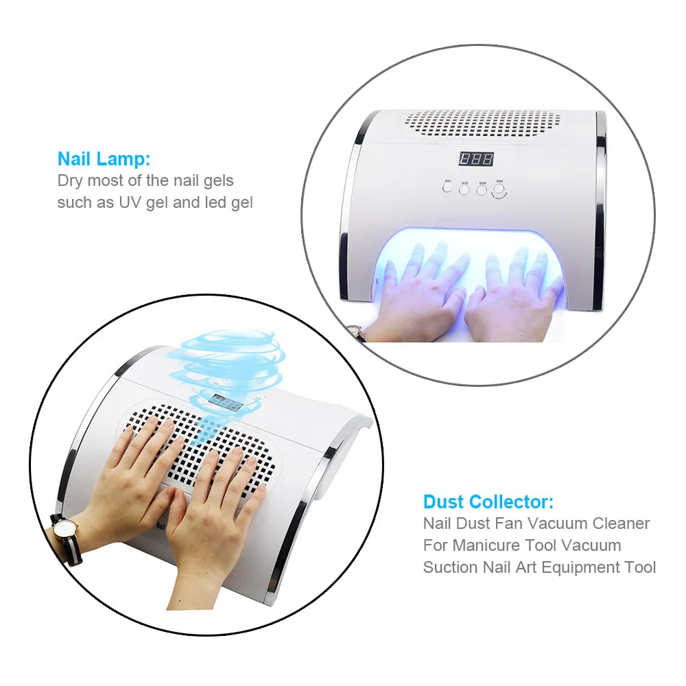 Najtaniej 80W 2 IN 1 lampa do paznokci i odpylacz do paznokci Manicure z dwoma wydajny wentylator 36 diod led suszarka do paznokci odkurzacz narzędzia do Manicure