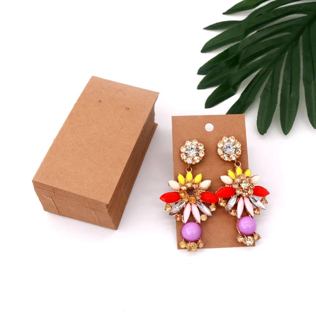 Earring Display Card 50 Pcs  Earring Display Paper Cards - Jewelry  Packaging & Display - Aliexpress