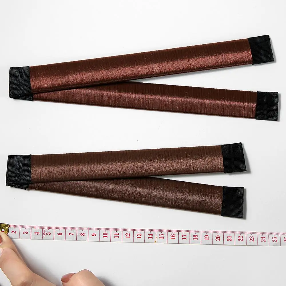 2pcs Brown Девушка французское блюдо синтетические Волшебные волосы булочка производитель Пончик Стиль инструмент Аксессуары для волос женский ребенок парик бигуди Ролик Braider повязка на голову - Цвет: 2pcs Brown