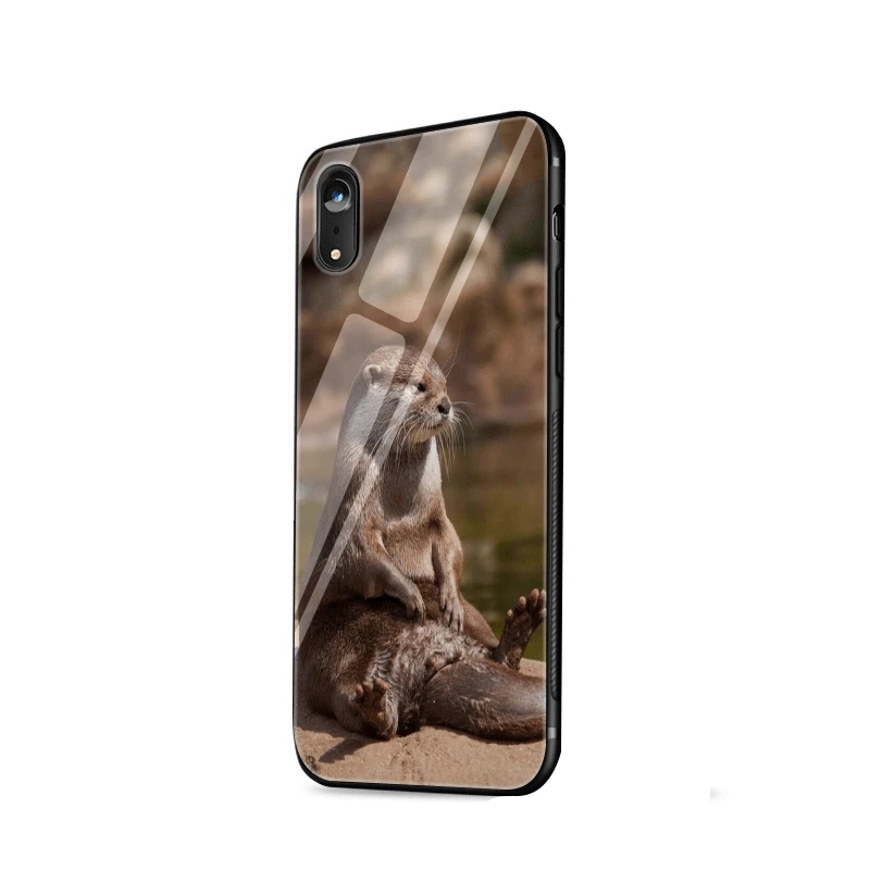 G8 Чехол для мобильного телефона из стекла ТПУ для iPhone 5 5S 6 6s 7 8 Plus X XR XS Max Shell Cover Animal Otter защита - Цвет: G8