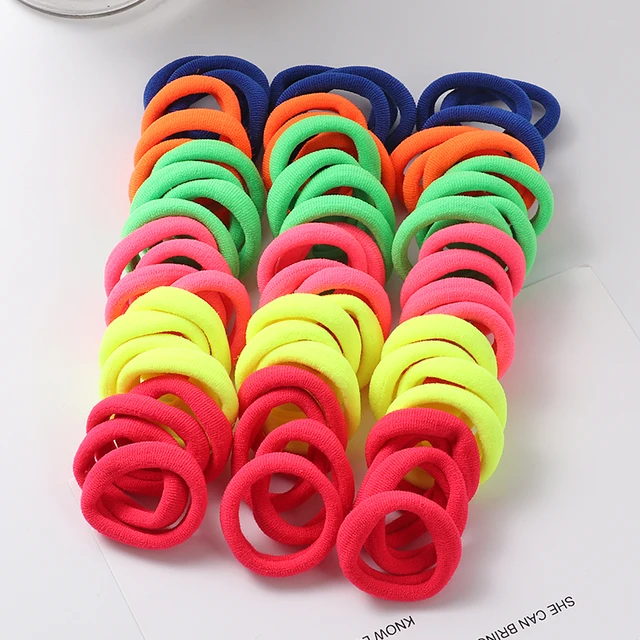 50pcs Girls Solid Color Big Rubber Band Ponytail Holder Gum Headwear Elastic Hair Bands Korean Girl Hair Accessories Ornaments 66pcs-5