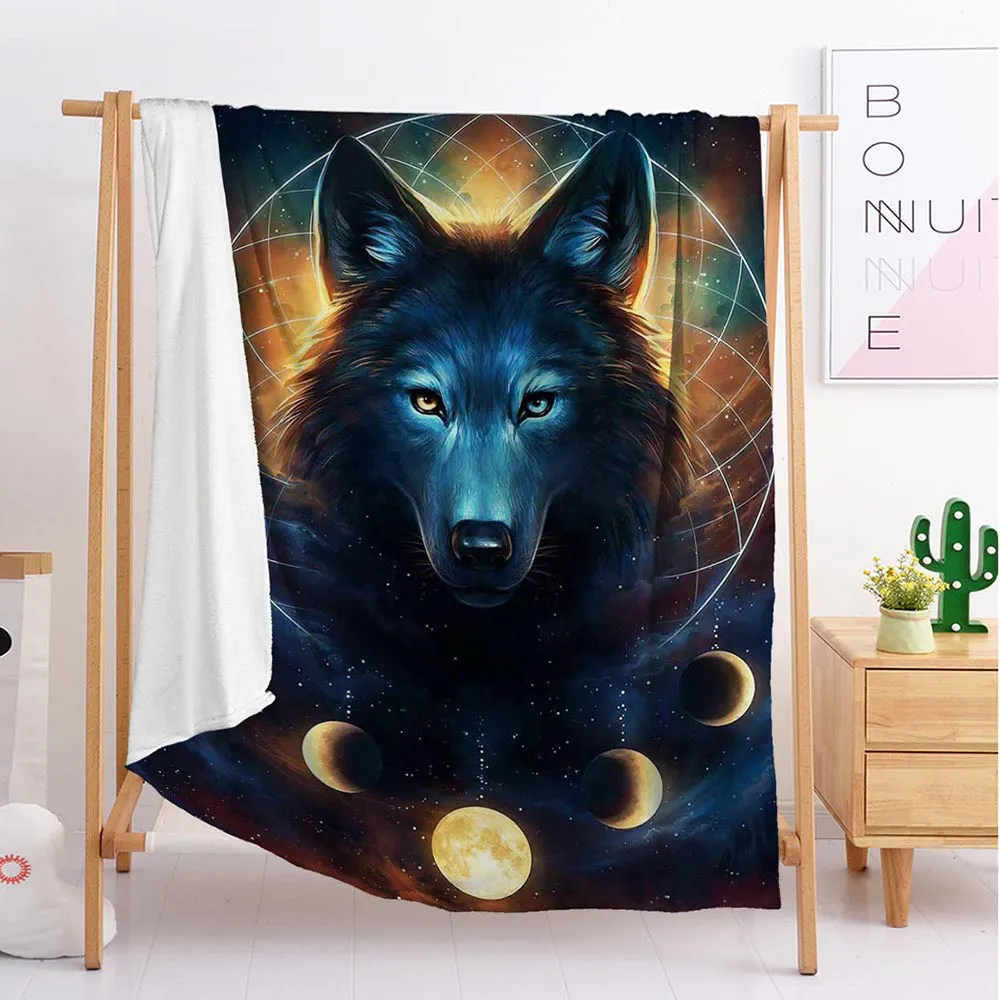 

High cold Wolf animal Custom blankets Large and small size throw blanket tapestry sleeping blanket flannel blanket beddin