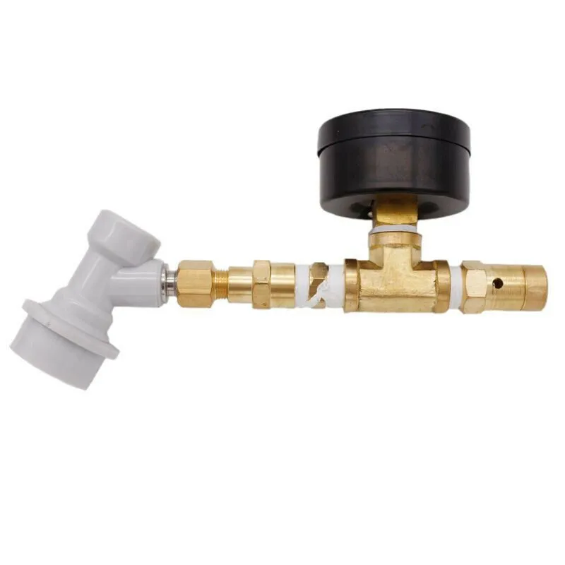 Co2 зарядное устройство предохранительный клапан с манометром, 0~ 15 psi клапан давления с резьбой газовый наконечник замок для варение пива бочонок CO2 зарядное устройство