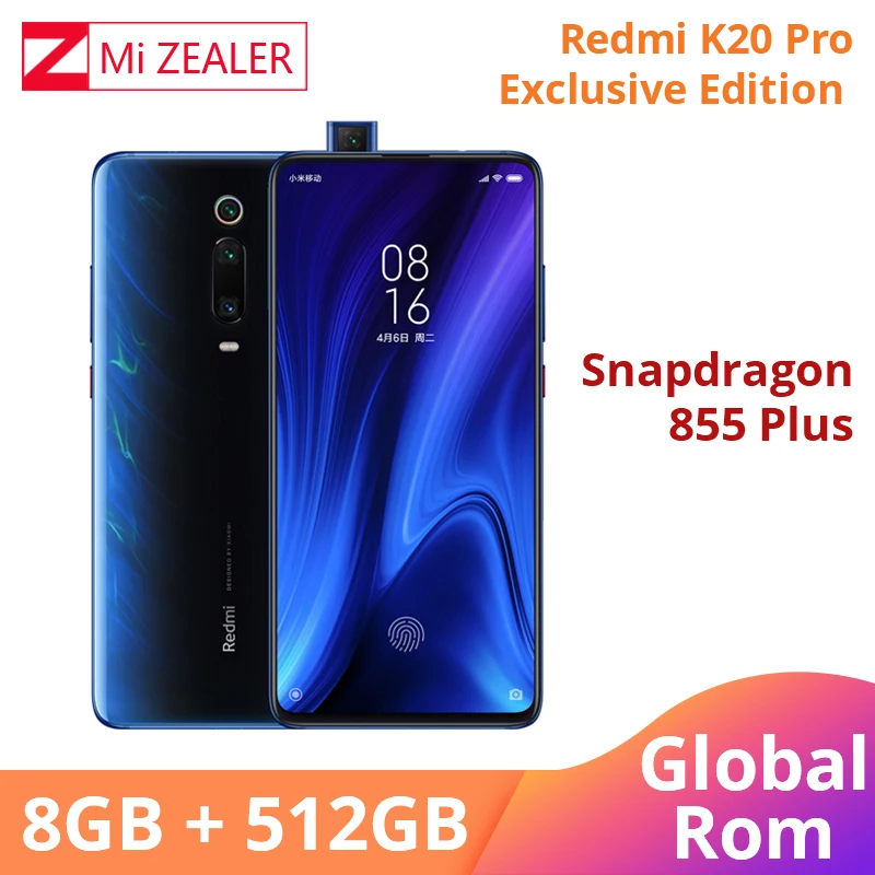 

Global ROM Original Xiaomi Redmi K20 Pro Exclusive Edition 8GB RAM 512GB Snapdragon 855 Plus 4000mAh 6.39'' Smartphone