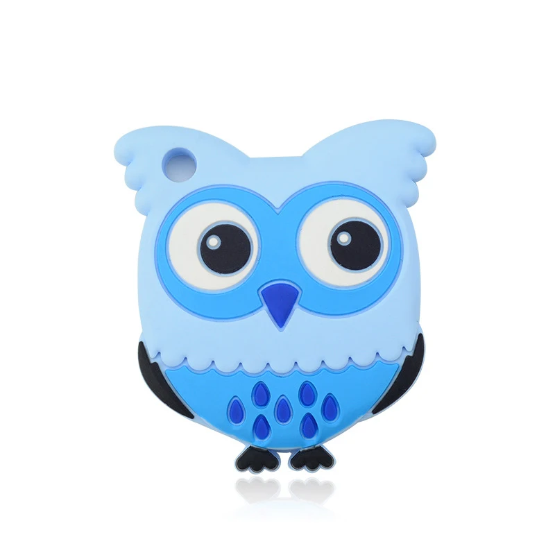 owl LOFCA, детский прорезыватель, силиконовые бусины, без бисфенола, Пищевая силиконовая подвеска, детское изделие, ожерелье для кормления, соска, цепочка, прорезыватель, игрушка - Цвет: owl